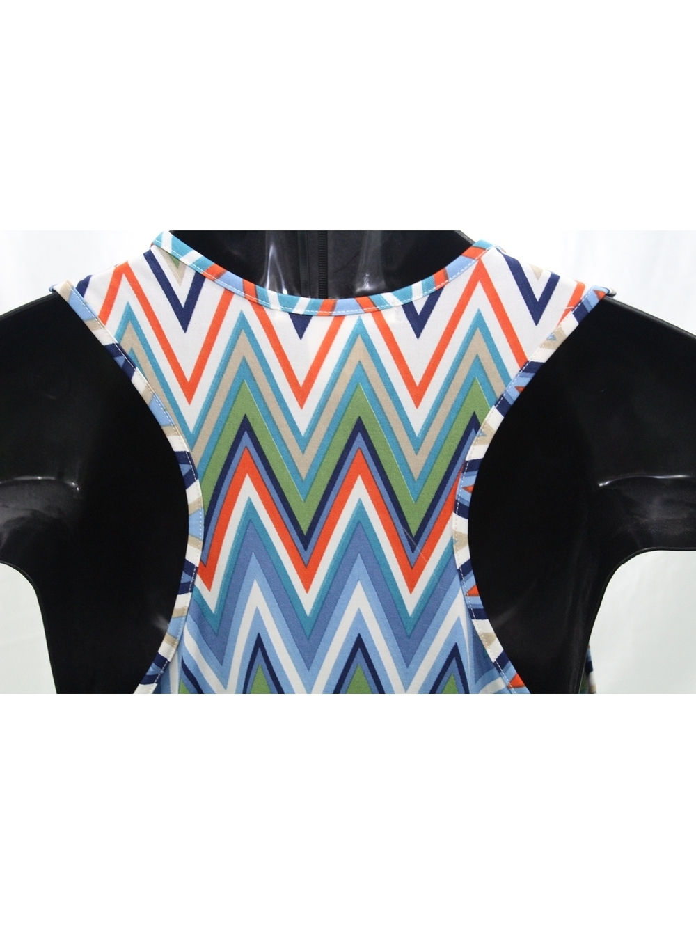 Everly Grey Womens Maternity Racer Back Tank Top Scoop Neck Shirt Zig Zag Medium - Picture 8 of 8